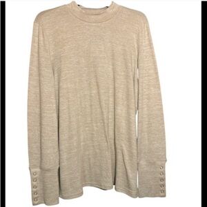 Rafaella NWT beige long sleeve top button cuffs size XL.